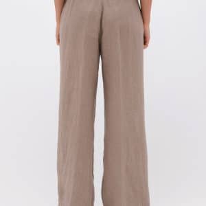 Wide Leg Linen Pants Taupe stellarstore.gr Stellar