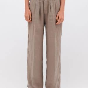 Wide Leg Linen Pants Taupe stellarstore.gr Stellar