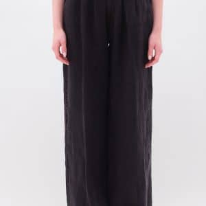 Wide Leg Linen Pants Black stellarstore.gr Stellar