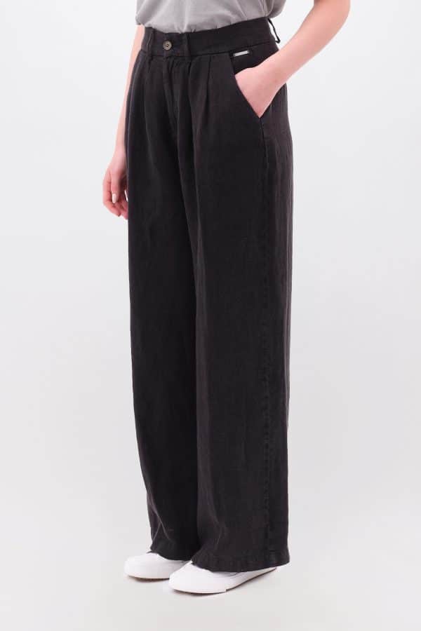 Wide Leg Linen Pants Black stellarstore.gr Stellar