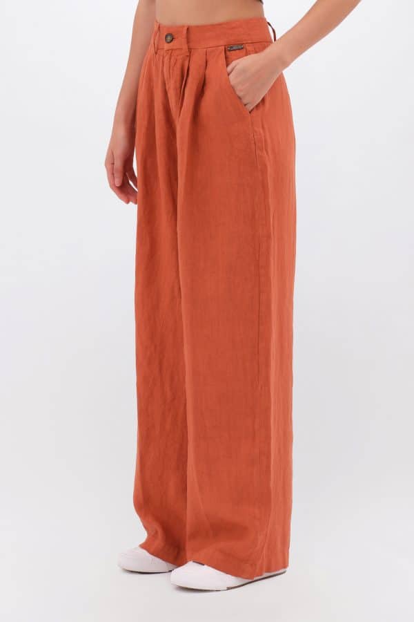 Wide Leg Linen Pants Paprika stellarstore.gr Stellar