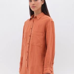 Relaxed Linen Shirt Paprika