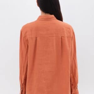 Relaxed Linen Shirt Paprika stellarstore.gr Stellar
