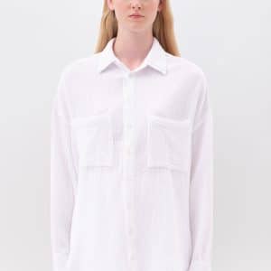 Relaxed Linen Shirt White stellarstore.gr Stellar