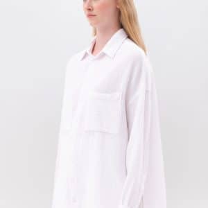 Relaxed Linen Shirt White stellarstore.gr Stellar