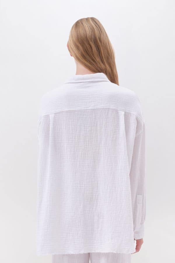 Relaxed Linen Shirt White stellarstore.gr Stellar